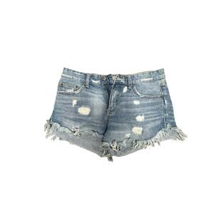 Free People Distressed Jean Shorts Size 28